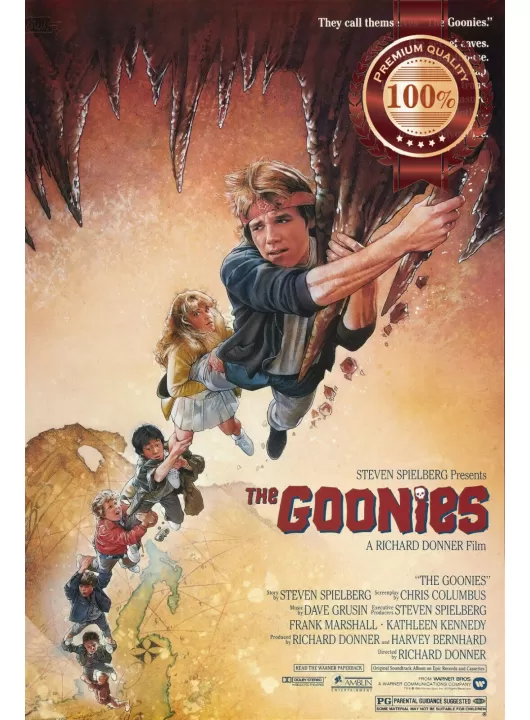 THE GOONIES 1985 80s HANGING ORIGINAL CINEMA OFFICIAL MOVIE PRINT PREMIUM POSTER THE GOONIES 1985 80s HANGING ORIGINAL CINEMA OFFICIAL MOVIE PRINT PREMIUM POSTER