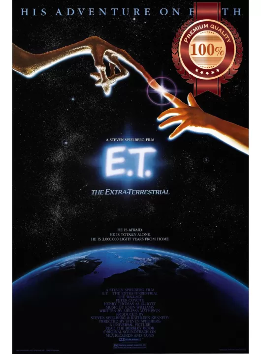 E.T THE EXTRA TERRESTRIAL 1982 80s ORIGINAL SPIELBERG MOVIE PRINT PREMIUM POSTER