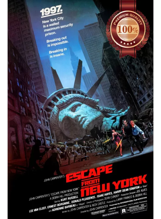 ESCAPE FROM NEW YORK 1981 80 ORIGINAL OFFICIAL CINEMA MOVIE PRINT PREMIUM POSTER