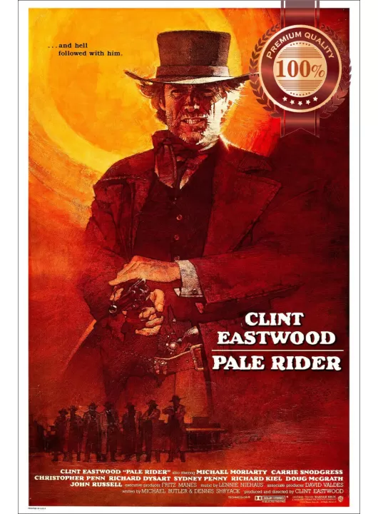 PALE RIDER 1985 80s EASTWOOD ORIGINAL OFFICIAL CINEMA MOVIE PRINT PREMIUM POSTER