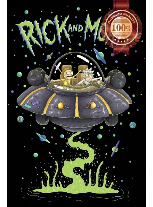 RICK AND MORTY SPACE SHIP DUMP ART TV SHOW ARTWORK DRAWING PRINT PREMIUM POSTER