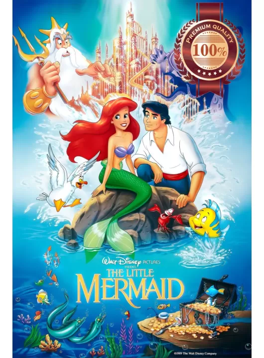 THE LITTLE MERMAID 1989 CLASSIC DISNEY CARTOON MOVIE PRINT PREMIUM POSTER