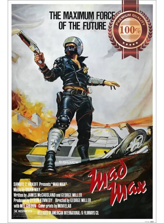 MAD MAX 1979 70s OFFICIAL ORIGINAL CINEMA MOVIE FILM PRINT PREMIUM POSTER