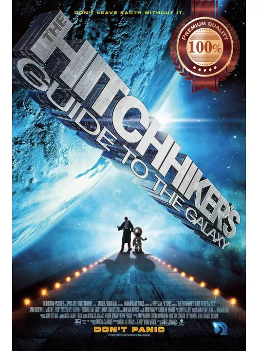 THE HITCHHIKERS GUIDE TO THE GALAXY 2005 ORIGINAL MOVIE FILM PRINT PREMIUM POSTER THE HITCHHIKERS GUIDE TO THE GALAXY 2005 ORIGINAL MOVIE FILM PRINT PREMIUM POSTER