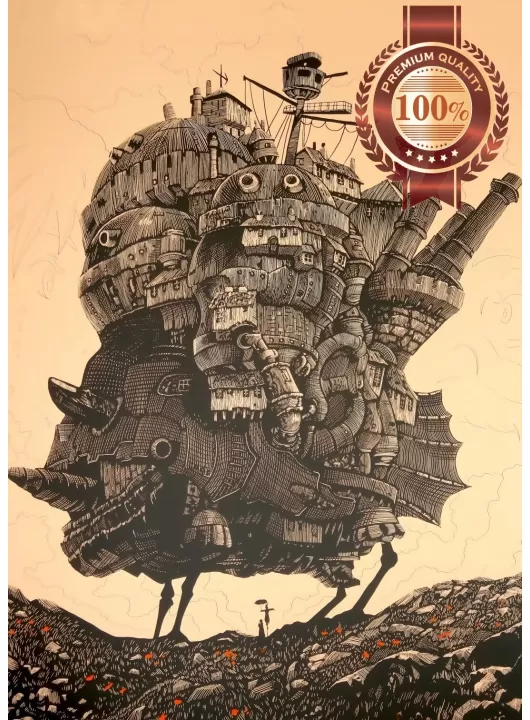 HOWLS MOVING CASTLE SIDE SKETCH STUDIO GHIBLI WALL ART PRINT PREMIUM POSTER