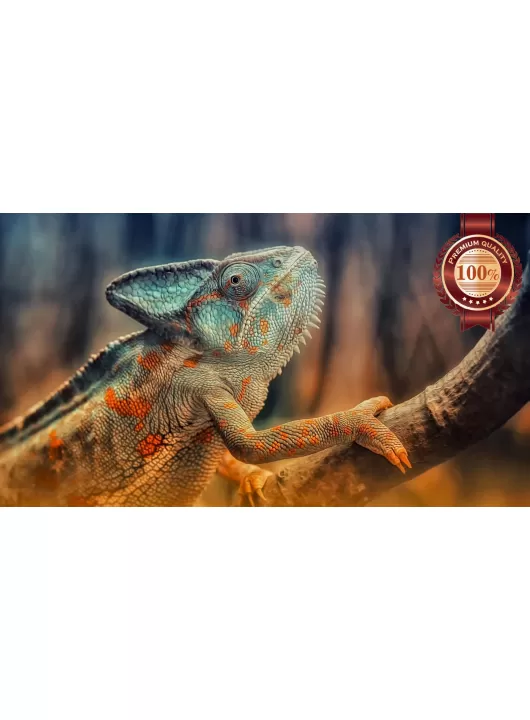 COLOURFUL CHAMELEON CLIMBING TREE CLOSE UP ANIMAL PRINT PREMIUM POSTER