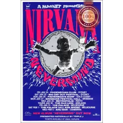 NIRVANA NEVERMIND AUSTRALIAN TOUR AUS ORIGINAL BAND MUSIC  PRINT PREMIUM POSTER