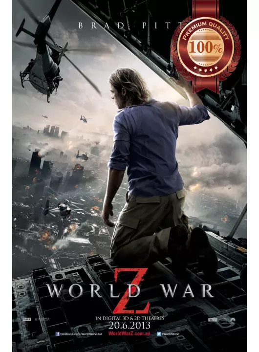 WORLD WAR Z 2013 BRAD PITT TEASER ORIGINAL MOVIE CINEMA PRINT PREMIUM POSTER