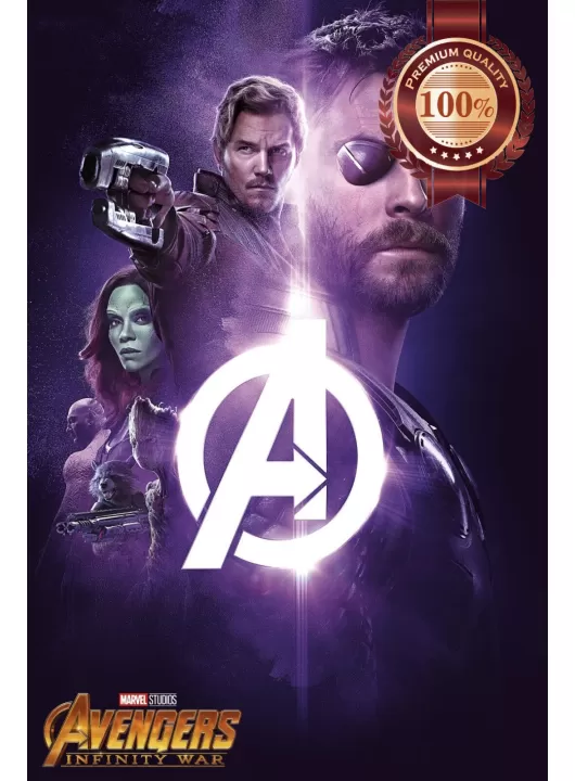 INFINITY WAR HEROES PURPLE AVENGERS CINEMA MOVIE FILM PRINT PREMIUM POSTER