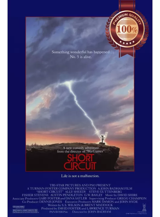 SHORT CIRCUIT 1986 80s OFFICIAL ORIGINAL CINEMA MOVIE PRINT PREMIUM POSTER SHORT CIRCUIT 1986 80s OFFICIAL ORIGINAL CINEMA MOVIE PRINT PREMIUM POSTER