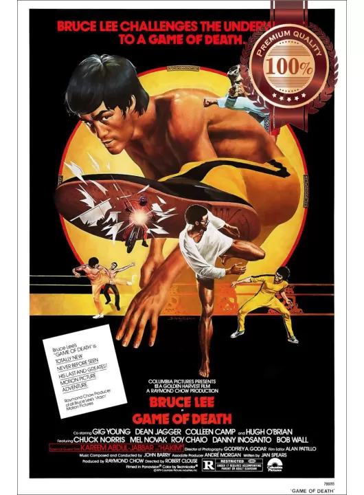 GAME OF DEATH BRUCE LEE 1978 70s ORIGINAL CINEMA FILM MOVIE PRINT PREMIUM POSTER