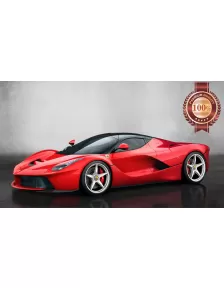 FERRARI LAFERRARI RED SUPERCAR SPORTS SUPER CAR PHOTO PRINT - PREMIUM POSTER