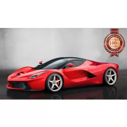 FERRARI LAFERRARI RED SUPERCAR SPORTS SUPER CAR PHOTO PRINT - PREMIUM POSTER