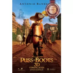 PUSS IN BOOTS 2011 DREAMWORKS ORIGINAL OFFICIAL CINEMA MOVIE PRINT PREMIUM POSTER