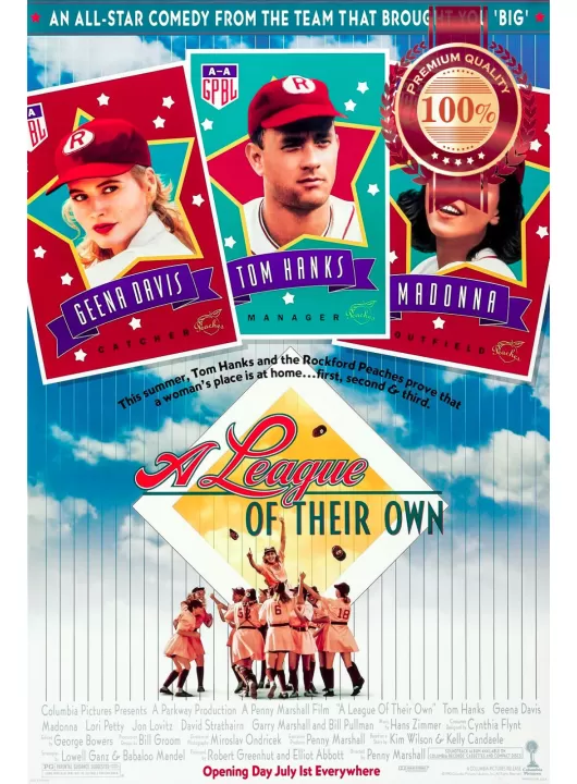 A LEAGUE OF THEIR OWN 90s ORIGINAL TOM HANKS FILM MOVIE PRINT PREMIUM POSTER A LEAGUE OF THEIR OWN 90s ORIGINAL TOM HANKS FILM MOVIE PRINT PREMIUM POSTER