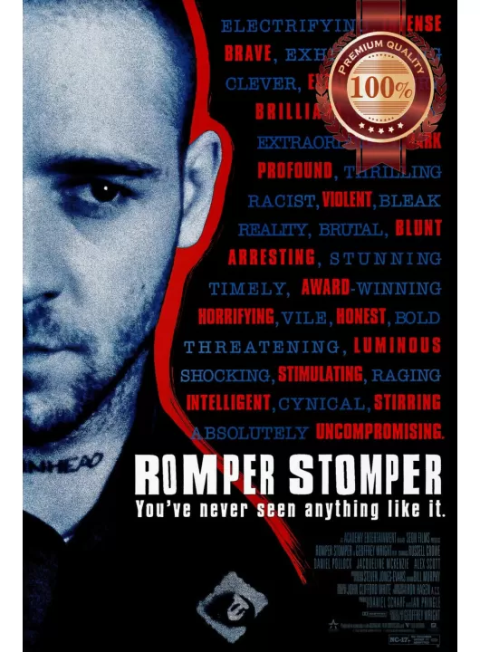 ROMPER STOMPER 1992 90s ORIGINAL OFFICIAL CINEMA FILM MOVIE PRINT PREMIUM POSTER ROMPER STOMPER 1992 90s ORIGINAL OFFICIAL CINEMA FILM MOVIE PRINT PREMIUM POSTER