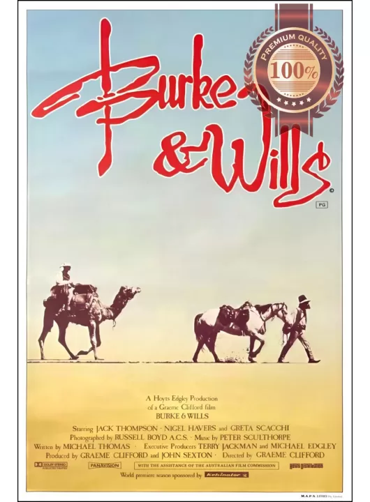 BURKE & WILLS 1985 80s ORIGINAL AUS MOVIE FILM CINEMA PRINT PREMIUM POSTER