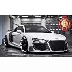 AUDI R8 SUPER CAR SPORTS WHITE BACKGROUND PHOTO WALL PRINT PREMIUM POSTER