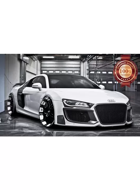 AUDI R8 SUPER CAR SPORTS WHITE BACKGROUND PHOTO WALL PRINT PREMIUM POSTER