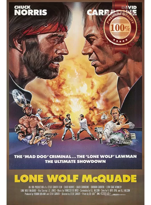 LONE WOLF McQUADE 1983 ORIGINAL OFFICIAL CINEMA MOVIE FILM PRINT PREMIUM POSTER