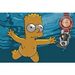 NEVERMIND SIMPSONS BABY BART SWIMING NIRVANA WALL ART PRINT PREMIUM POSTER