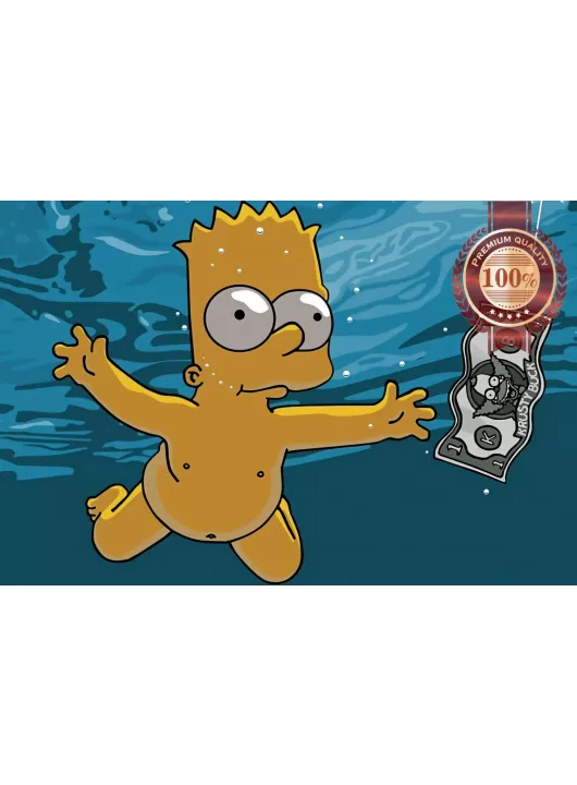 NEVERMIND SIMPSONS BABY BART SWIMING NIRVANA WALL ART PRINT PREMIUM POSTER