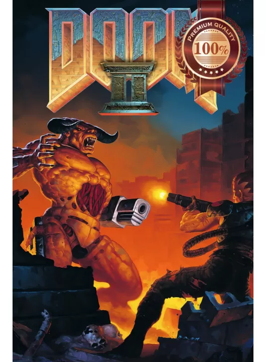NEW DOOM 2 II TWO ORIGINAL 1994 VIDEO GAME ART ARTWORK PRINT PREMIUM POSTER