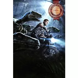 JURASSIC WORLD BLUE VELOCIRAPTORS BIKE CINEMA MOVIE PRINT PREMIUM POSTER