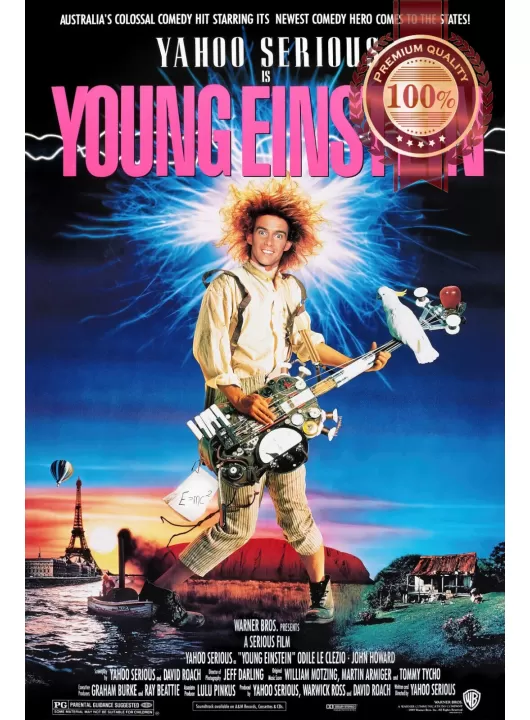 YOUNG EINSTEIN 1988 80s ORIGINAL CINEMA OFFICIAL MOVIE ART PRINT PREMIUM POSTER YOUNG EINSTEIN 1988 80s ORIGINAL CINEMA OFFICIAL MOVIE ART PRINT PREMIUM POSTER