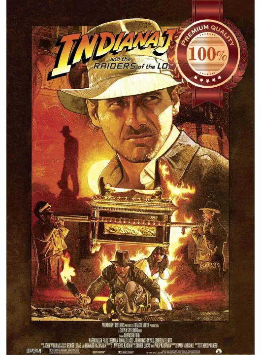 INDIANA JONES RAIDERS OF THE LOST ARK 1981 80s ORIGINAL MOVIE PRINT PREMIUM POSTER INDIANA JONES RAIDERS OF THE LOST ARK 1981 80s ORIGINAL MOVIE PRINT PREMIUM POSTER