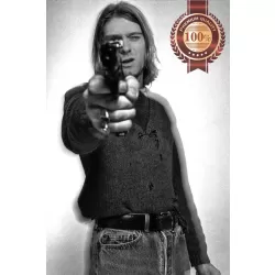 KURT COBAIN GUN BLACK AND WHITE RARE ORIGINAL PHOTO PRINT PREMIUM POSTER