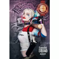 HARLEY QUINN HOLDING BAT SUICIDE SQUAD 2016 CINEMA MOVIE PRINT PREMIUM POSTER