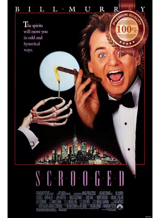 SCROOGED 1988 80s ORIGINAL OFFICIAL CINEMA MOVIE FILM PRINT PREMIUM POSTER