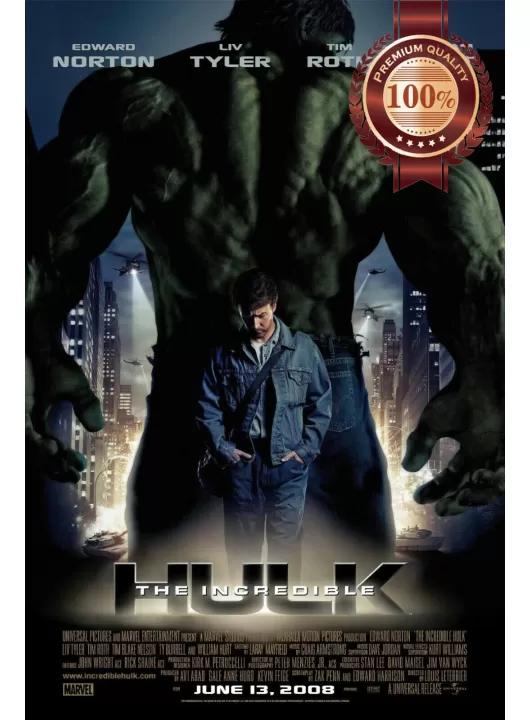 THE INCREDIBLE HULK 2008 OFFICIAL ORIGINAL CINEMA MOVIE FILM PRINT PREMIUM POSTER