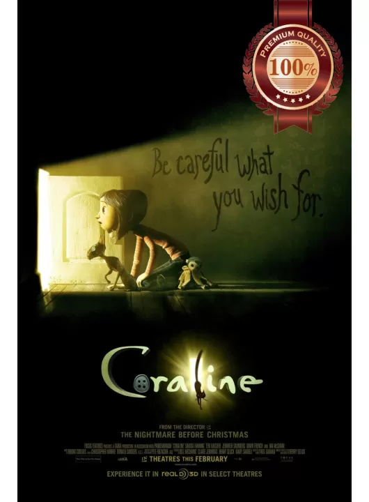 CORALINE 2009 ORIGINAL OFFICIAL CINEMA FILM MOVIE PRINT PREMIUM POSTER CORALINE 2009 ORIGINAL OFFICIAL CINEMA FILM MOVIE PRINT PREMIUM POSTER