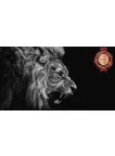 LION ROARING SIDE PROFILE CLOSE WILD BEAUTIFUL ANIMAL PRINT PREMIUM POSTER