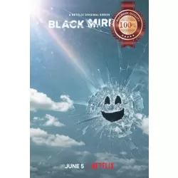 BLACK MIRROR BLUE SMILEY FACE BROKEN GLASS SERIES TV SHOW PRINT PREMIUM POSTER
