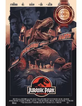 JURASSIC PARK 1993 90s ORIGINAL NEW ART CINEMA MOVIE FILM PRINT PREMIUM POSTER
