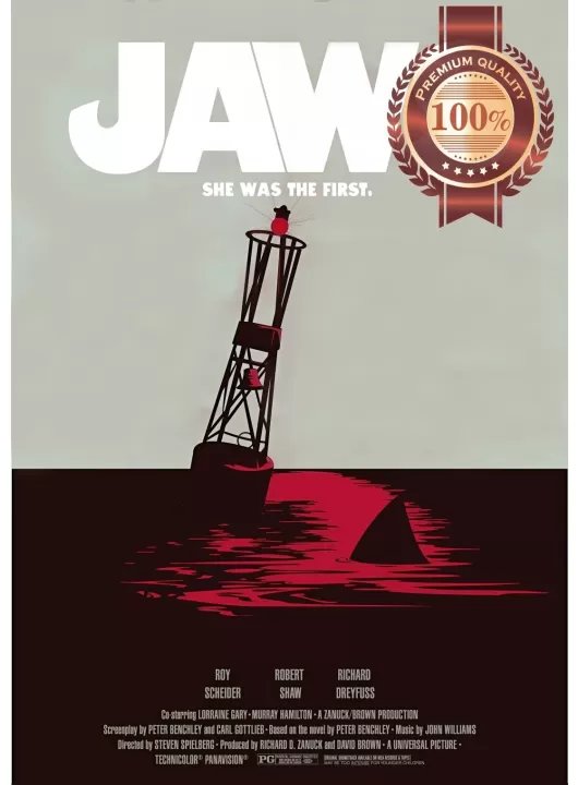 JAWS FIN OUT OF WATER RETRO CLASSIC MOVIE WALL ART PRINT - PREMIUM POSTER