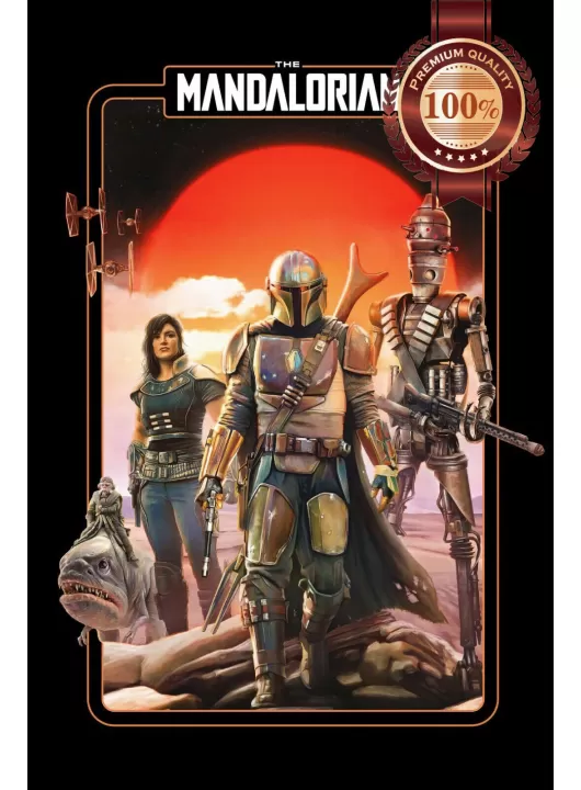 THE MANDALORIAN CHARACTERS STAR WARS OFFICIAL PAINTING PRINT PREMIUM POSTER THE MANDALORIAN CHARACTERS STAR WARS OFFICIAL PAINTING PRINT PREMIUM POSTER