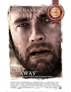 CAST AWAY TOM HANKS 2000 00s OFFICIAL FILM MOVIE CINEMA PRINT PREMIUM POSTER