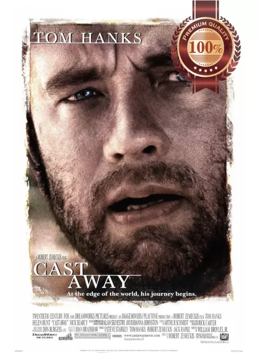 CAST AWAY TOM HANKS 2000 00s OFFICIAL FILM MOVIE CINEMA PRINT PREMIUM POSTER