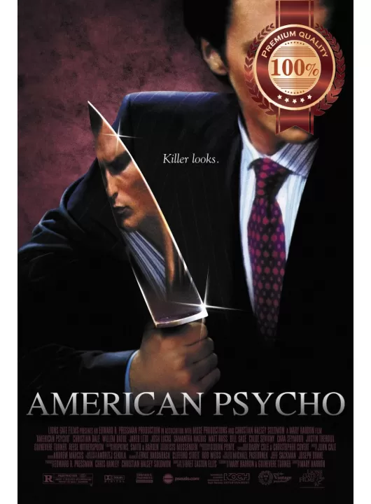 AMERICAN PSYCHO 2000 CHRISTIAN BALE MOVIE ORIGINAL CINEMA PRINT PREMIUM POSTER