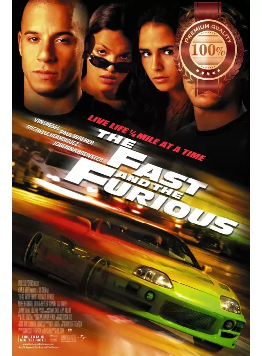 THE FAST AND THE FURIOUS V2 1/4 MILE ORIGINAL MOVIE CINEMA PRINT PREMIUM POSTER THE FAST AND THE FURIOUS V2 1/4 MILE ORIGINAL MOVIE CINEMA PRINT PREMIUM POSTER