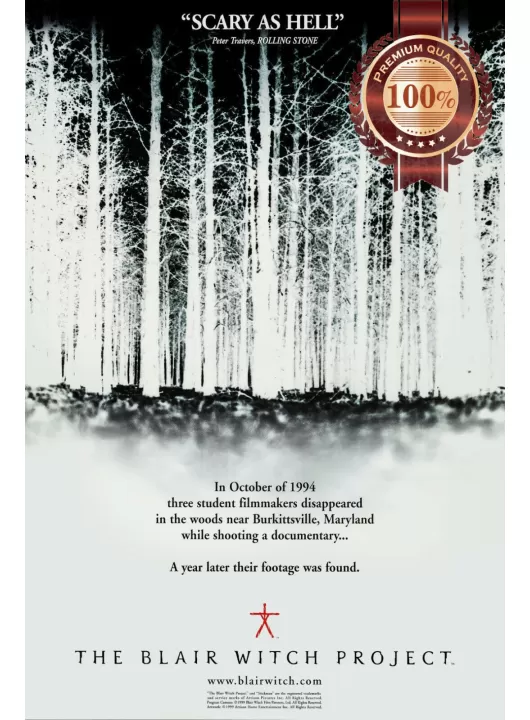 THE BLAIR WITCH PROJECT OFFICIAL ORIGINAL CINEMA MOVIE PRINT PREMIUM POSTER THE BLAIR WITCH PROJECT OFFICIAL ORIGINAL CINEMA MOVIE PRINT PREMIUM POSTER
