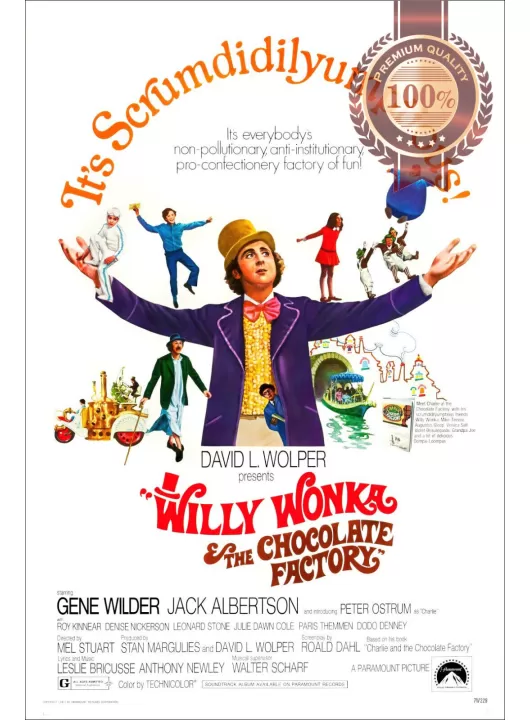 WILLY WONKA AND THE CHOCOLATE FACTORY 1971 70 ORIGINAL MOVIE FILM PREMIUM POSTER WILLY WONKA AND THE CHOCOLATE FACTORY 1971 70 ORIGINAL MOVIE FILM PREMIUM POSTER