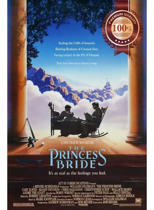 THE PRINCESS BRIDE 1987 80s OFFICIAL CINEMA FILM MOVIE PRINT PREMIUM POSTER THE PRINCESS BRIDE 1987 80s OFFICIAL CINEMA FILM MOVIE PRINT PREMIUM POSTER
