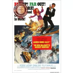 JAMES BOND ON HER MAJESTY'S SECRET SERVICE 1969 60s ORIGINAL MOVIE PRINT PREMIUM POSTER