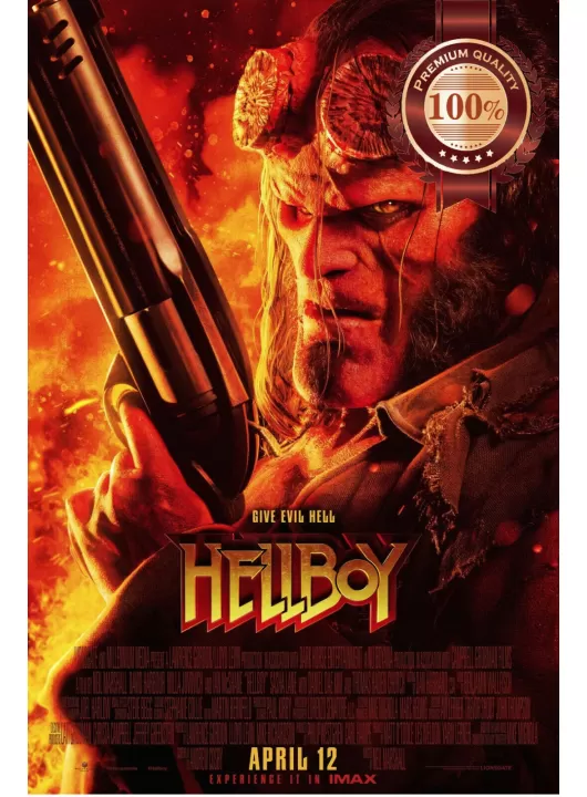 HELLBOY FACE 2019 OFFICIAL ORIGINAL CINEMA FILM MOVIE PRINT PREMIUM POSTER