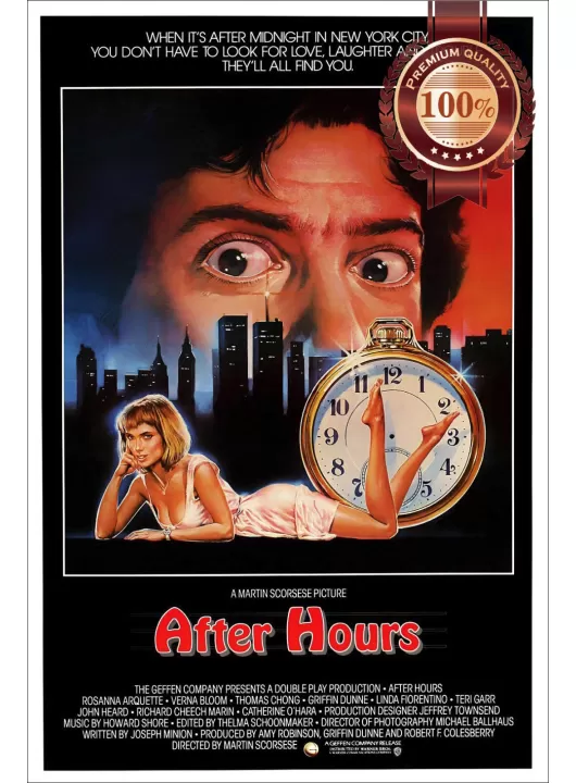 AFTER HOURS 1985 80s ORIGINAL RETRO CINEMA FILM MOVIE PRINT PREMIUM POSTER AFTER HOURS 1985 80s ORIGINAL RETRO CINEMA FILM MOVIE PRINT PREMIUM POSTER